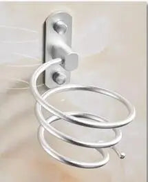 Bathroom Hair Dryer Holder Wall Mounted Organizer Spiral Stand Holder Rack Aluminum Bathroom Shelf Storage Accessory Wall Shelf