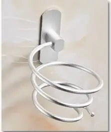 Bathroom Hair Dryer Holder Wall Mounted Organizer Spiral Stand Holder Rack Aluminum Bathroom Shelf Storage Accessory Wall Shelf