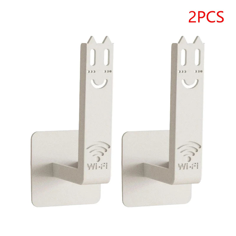 2Pcs Storage rack Router Rack Wall-mounted Storage Box Socket Strip Holder Bracket Punch-free Bracket