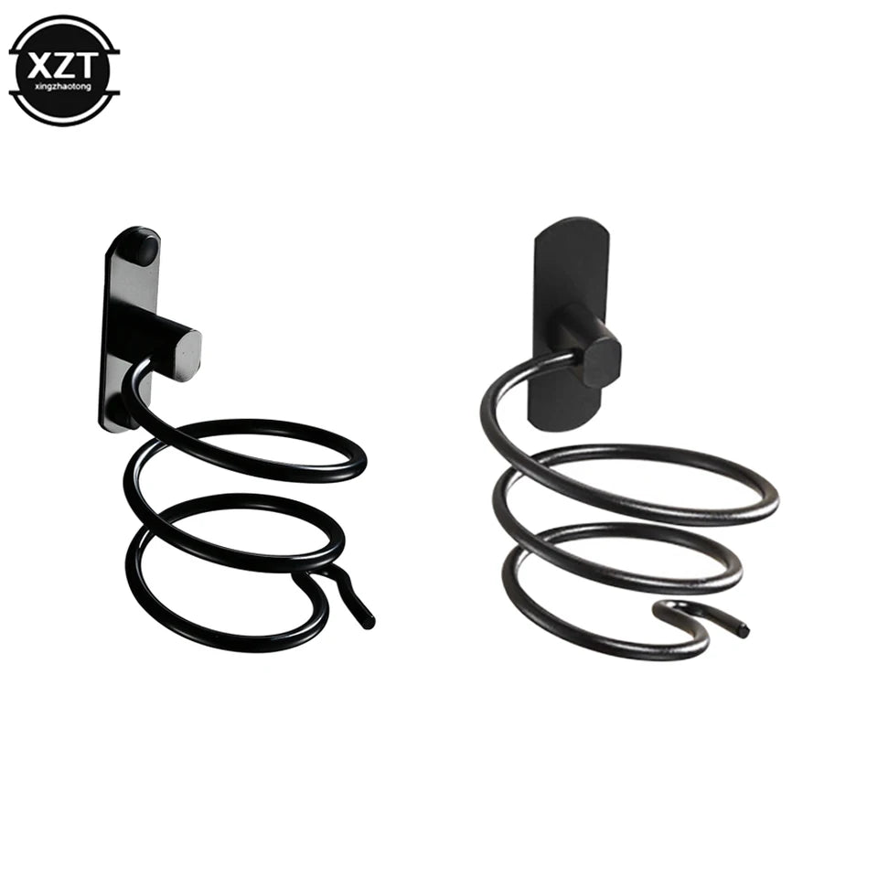 Bathroom Hair Dryer Holder Wall Mounted Organizer Spiral Stand Holder Rack Aluminum Bathroom Shelf Storage Accessory Wall Shelf