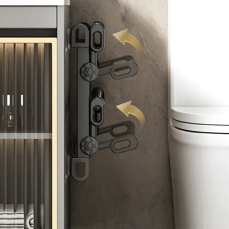 Drill-Free Wall-Mounted Bathroom Slipper Rack–Space-Saving Door/Shower Storage Organizer with Adjustable Hooks &Durable Adhesive