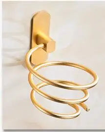 Bathroom Hair Dryer Holder Wall Mounted Organizer Spiral Stand Holder Rack Aluminum Bathroom Shelf Storage Accessory Wall Shelf
