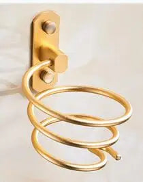 Bathroom Hair Dryer Holder Wall Mounted Organizer Spiral Stand Holder Rack Aluminum Bathroom Shelf Storage Accessory Wall Shelf