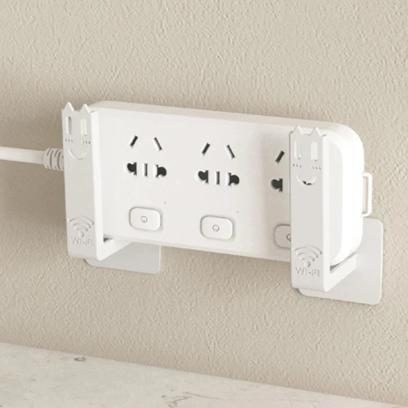 2Pcs Storage rack Router Rack Wall-mounted Storage Box Socket Strip Holder Bracket Punch-free Bracket