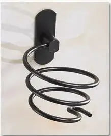 Bathroom Hair Dryer Holder Wall Mounted Organizer Spiral Stand Holder Rack Aluminum Bathroom Shelf Storage Accessory Wall Shelf